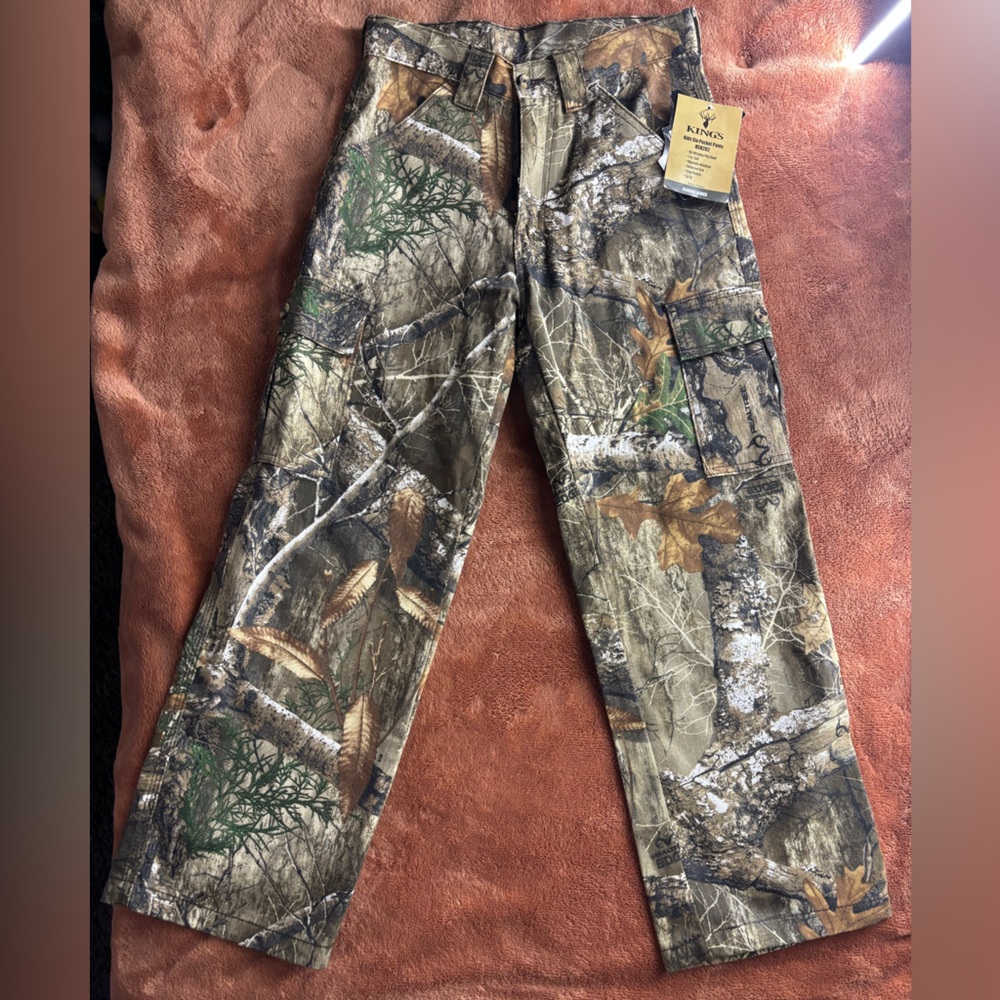 Kings Camo Realtree Edge Kids Six Pocket Hunting Cargo Pants 14/16 NWT - Picture 4 of 16
